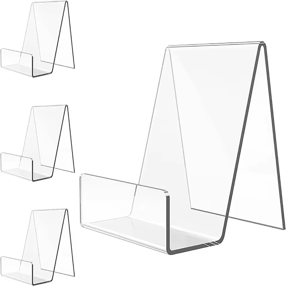 4 個アクリルブックスタンドブックホルダーディスプレイ用クリ - Clear Acrylic Book Stand Holder のレビューと価格
