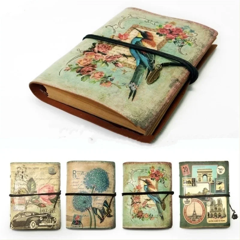 ミニヴィンテージノートブック手作りレザーメモ帳ポータブルトラ - Vintage Leather Journal Notebook のレビューと価格