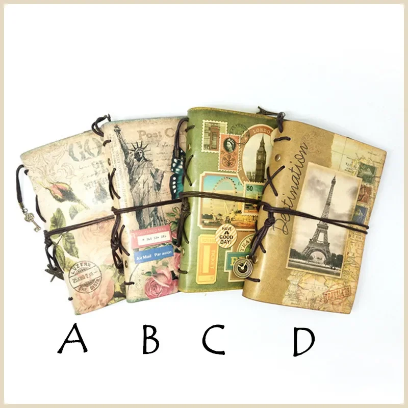 ミニヴィンテージノートブック手作りレザーメモ帳ポータブルトラ - Vintage Leather Journal Notebook のレビューと価格