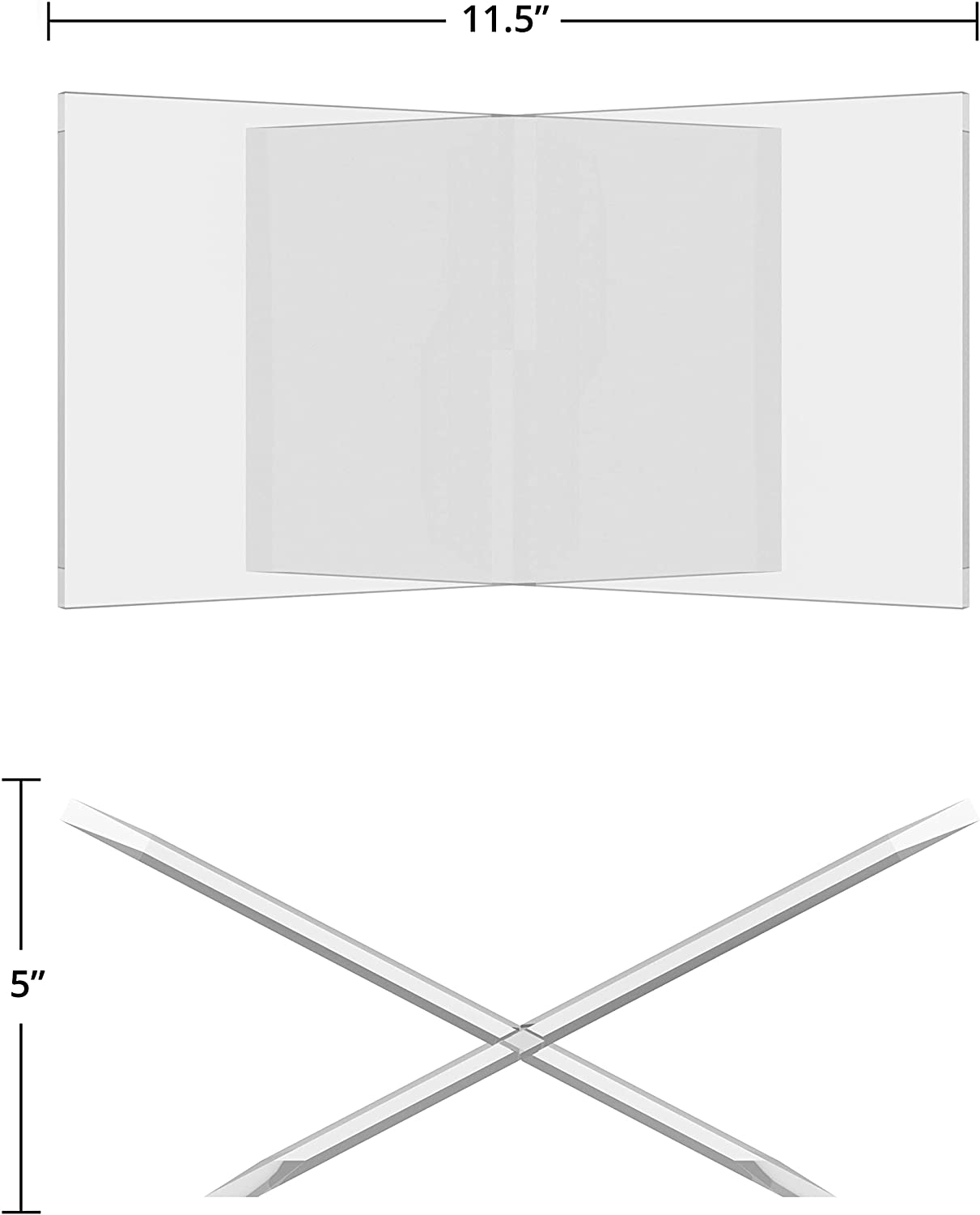 透明アクリル製オープンブックディスプレイスタンド、雑誌・書籍 - Clear Acrylic Book Stand Holder のレビューと価格
