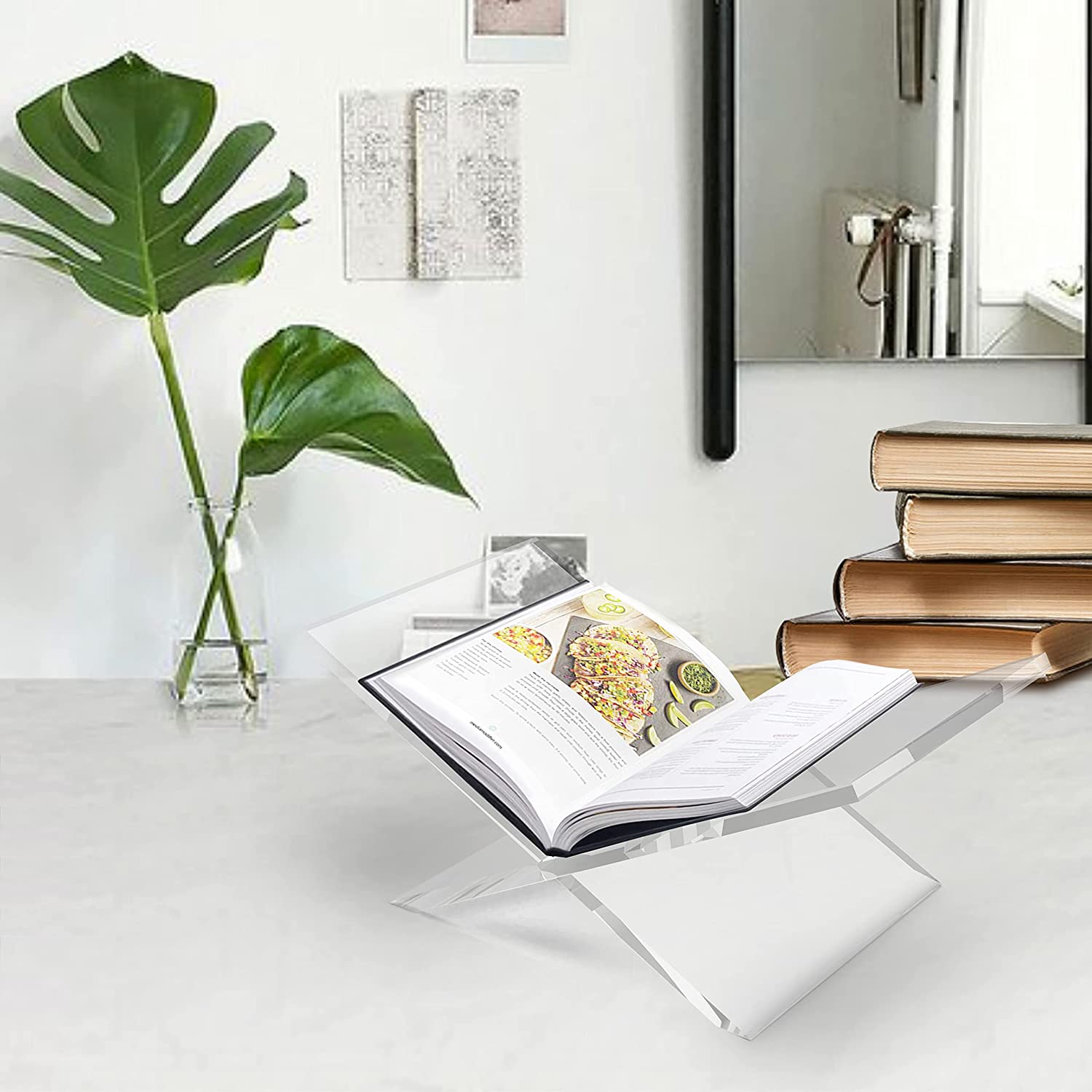 透明アクリル製オープンブックディスプレイスタンド、雑誌・書籍 - Clear Acrylic Book Stand Holder のレビューと価格