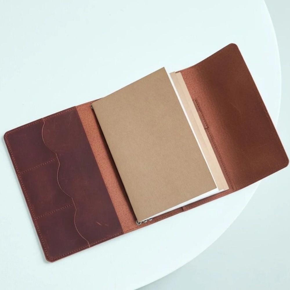ヴィンテージ A5 ノートブックオーガナイザールーズリーフコ - Vintage Leather Journal Notebook のレビューと価格