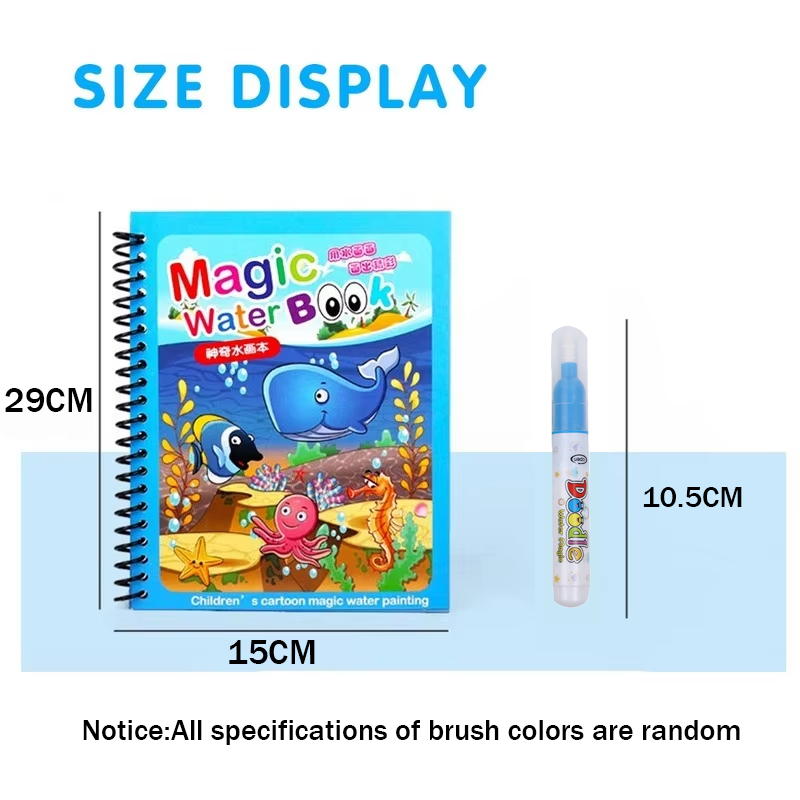 水ペン付き再利用可能なぬりえ 子供用グラフィティマジックウォ - Reusable Water Magic Coloring Book のレビューと価格