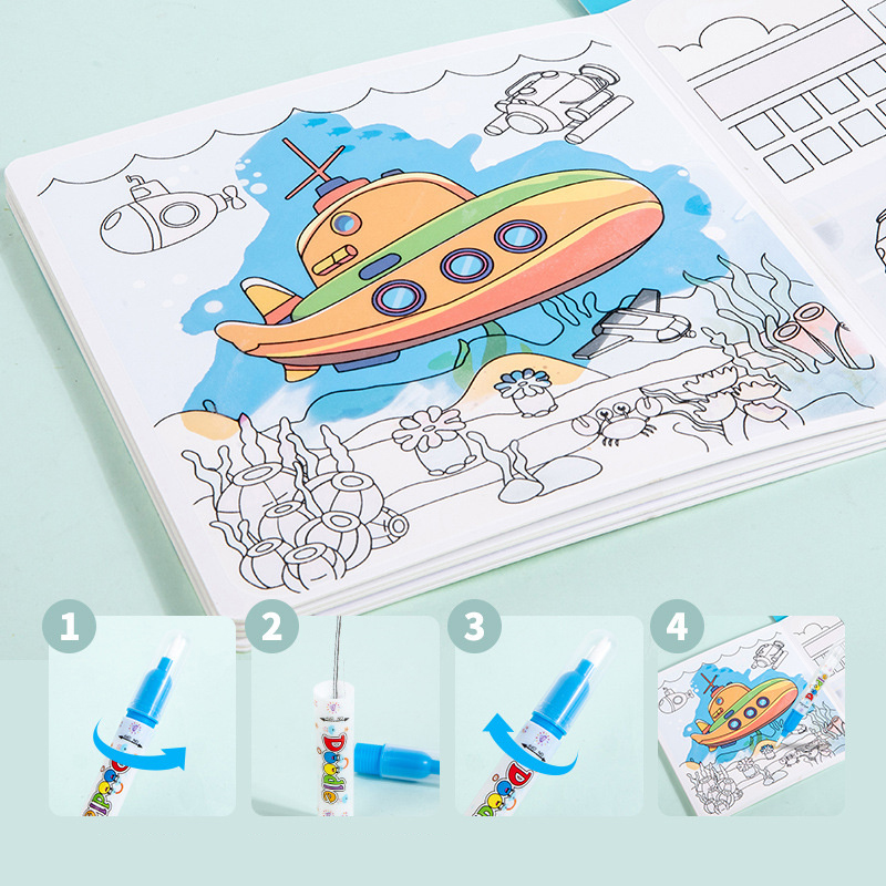 魔法の本水描画モンテッソーリおもちゃ再利用可能な塗り絵水描画 - Reusable Water Magic Coloring Book のレビューと価格